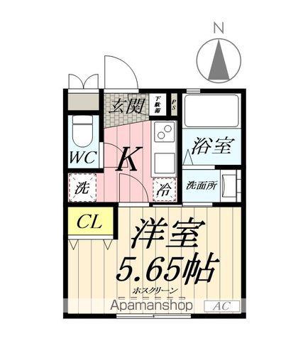 レアネス2(1K/2階)の間取り写真