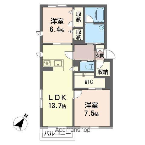 スターディア(2LDK/1階)の間取り写真