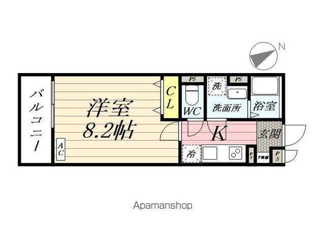 IXO 笠間Ⅱ(1K/3階)の間取り写真