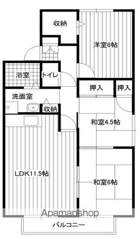 春日第6レジデンス江撝(3LDK/2階)の間取り写真