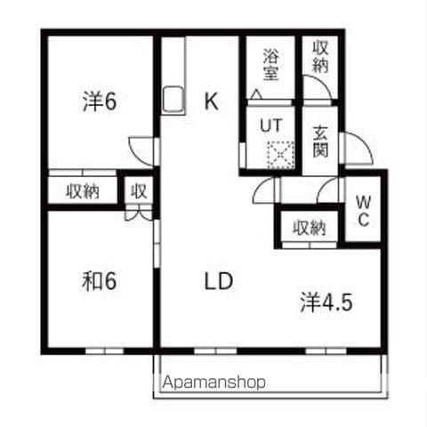 白石第7コープマンション D棟(2LDK/4階)の間取り写真