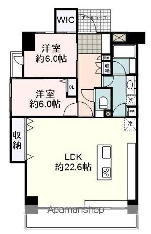 メゾンヴァンベール静岡(2LDK/12階)の間取り写真