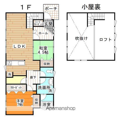 田沢湖線 小岩井駅 徒歩25分 1階建 築6年(2LDK)の間取り写真