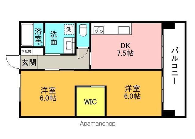 Y-FLAT(2DK/2階)の間取り写真