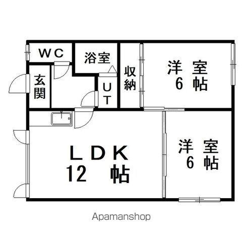 北幸ハイツ(2LDK/2階)の間取り写真