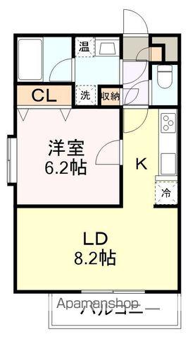 ソレアード小松島Ⅱ(1LDK/1階)の間取り写真