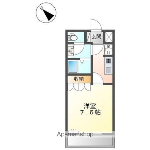 シャトーグリーンⅡ(1K/2階)の間取り写真