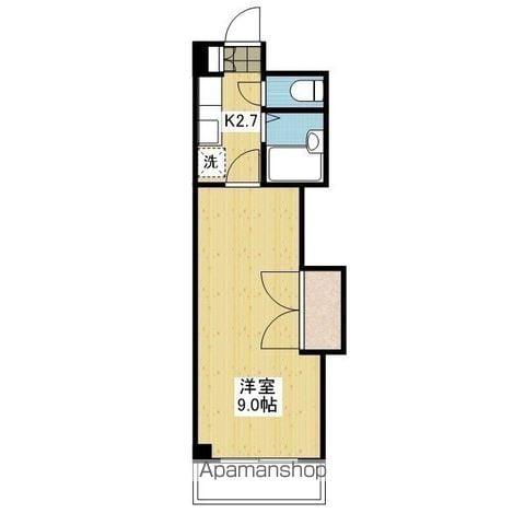 ブラウンハイム(1K/4階)の間取り写真