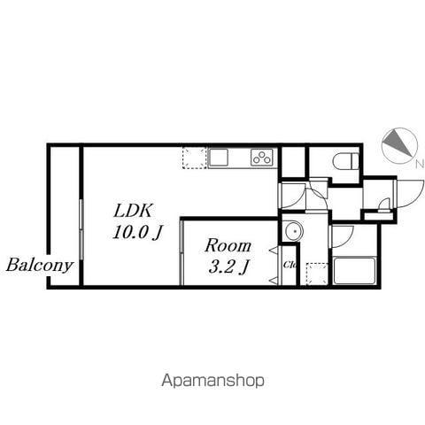 西村ハイツ(1LDK/1階)の間取り写真