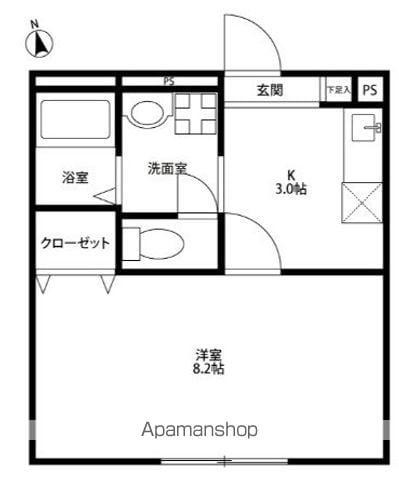 アムールエスペランス(1K/1階)の間取り写真