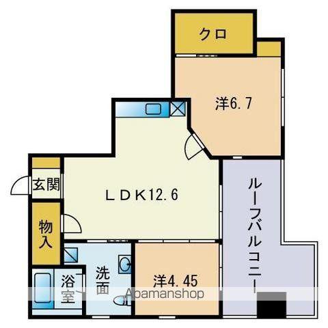 やますえ東光ビル(2LDK/4階)の間取り写真
