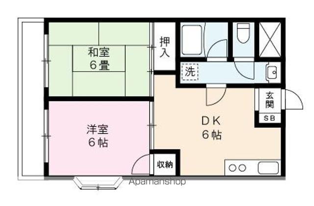 パークサイドM(2DK/4階)の間取り写真