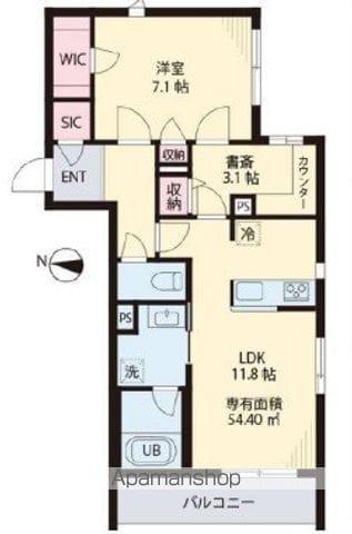 BRANCHENAKANOSHIMBASHI(1SLDK/2階)の間取り写真