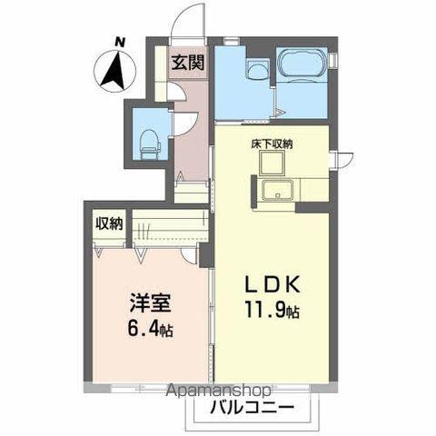 シャーメゾンSK ウエスト(1LDK/1階)の間取り写真
