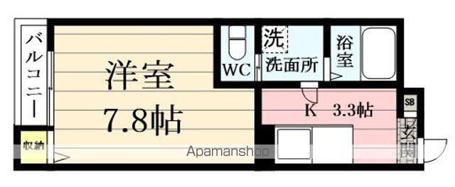 クレフラスト台原駅前(1K/2階)の間取り写真