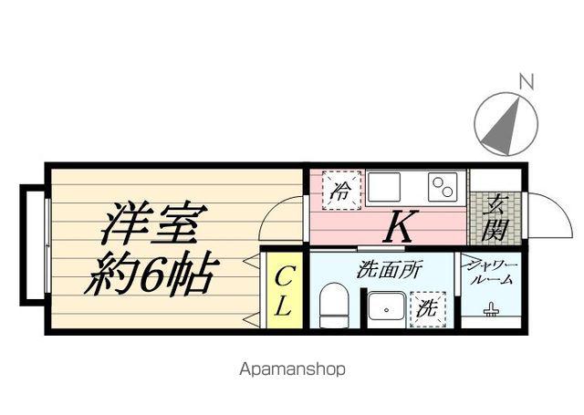 JCOME白楽(1K/2階)の間取り写真