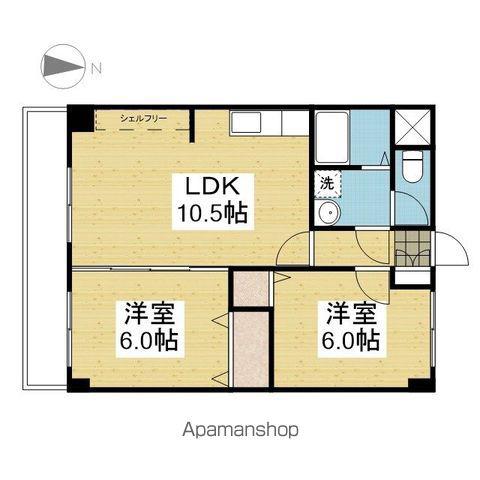 安永ビル(2LDK/2階)の間取り写真