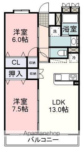 クラベール・セナ(2LDK/2階)の間取り写真