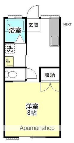 アポロン(1K/1階)の間取り写真
