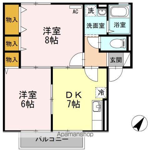 セジュール大前(2DK/2階)の間取り写真