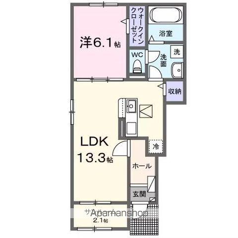 ルークスⅠ(1LDK/1階)の間取り写真