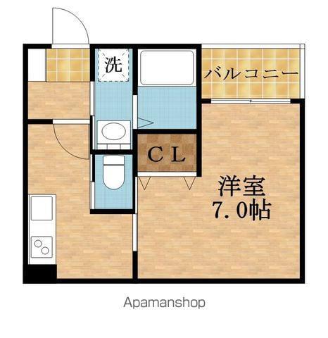 アルバス大宮(1DK/1階)の間取り写真