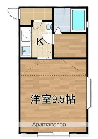 クレセントベル(1DK/2階)の間取り写真