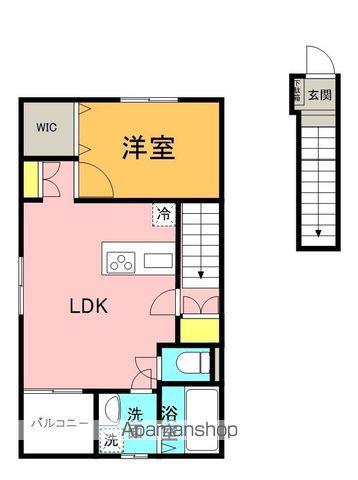 シエルクレールⅠ A(1LDK/2階)の間取り写真