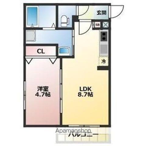 ALEGRIA泉佐野Ⅱ(1LDK/1階)の間取り写真