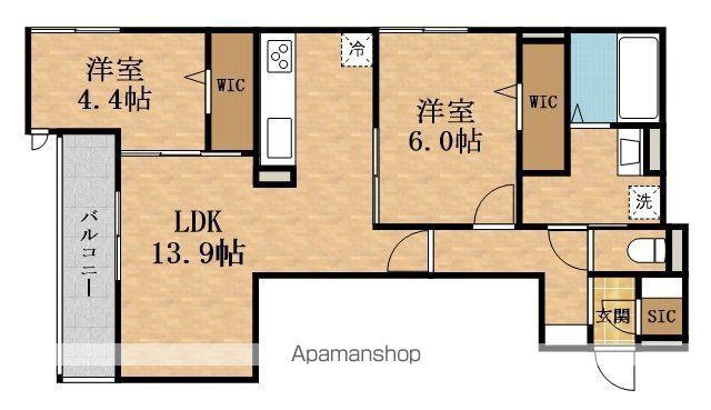 エスエス カーサ(2LDK/2階)の間取り写真