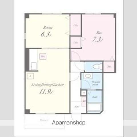 サンハイツ湖西Ⅱ(2LDK/1階)の間取り写真