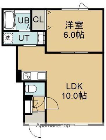 グラン・コスモ美原(1LDK/1階)の間取り写真
