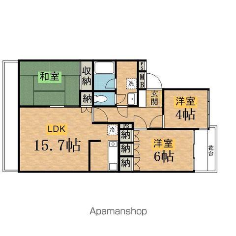 聖蹟桜ケ丘ガーデンホーム(3LDK/3階)の間取り写真