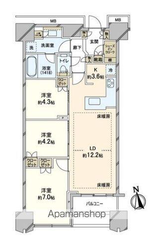 富久クロスコンフォートタワー 31階階 間取り