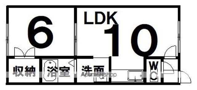 コーポひまわりB(1LDK/2階)の間取り写真