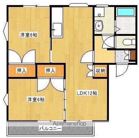 上津コーポ(2LDK/2階)の間取り写真