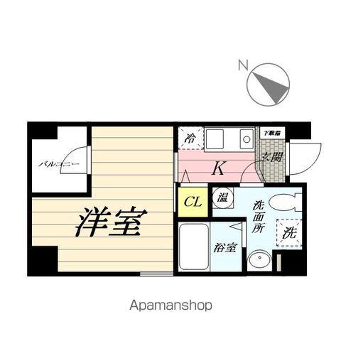 アランシア鶴見(1K/2階)の間取り写真