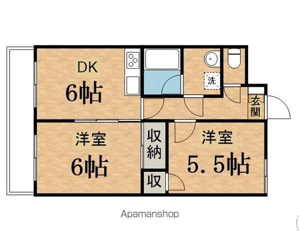 まほろば21(2DK/1階)の間取り写真