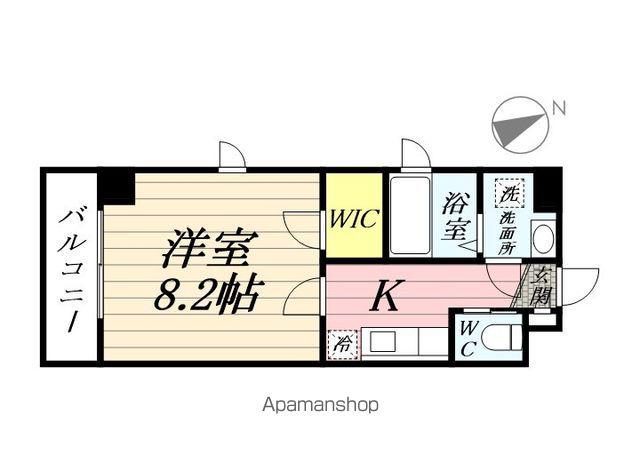 リリークレイン(1K/3階)の間取り写真