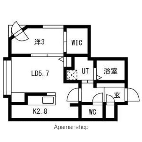アルファスクエア北2西23(1LDK/3階)の間取り写真