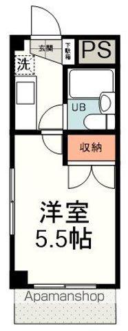 ソレール春日(1K/1階)の間取り写真