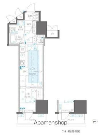 ZOOM信濃町(1LDK/8階)の間取り写真