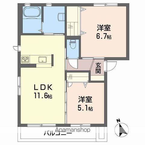 メゾン・フィオレンテ(2LDK/2階)の間取り写真