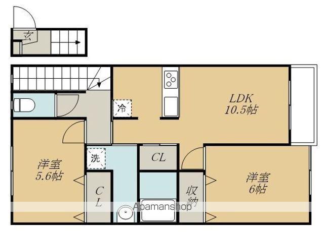 コンフォール(2LDK/2階)の間取り写真