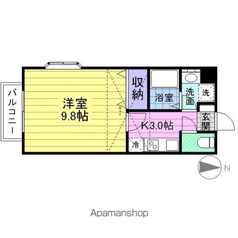 WISH新田東Ⅰ(1K/2階)の間取り写真
