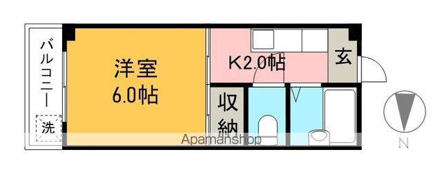 第10つくもコーポ(1K/7階)の間取り写真