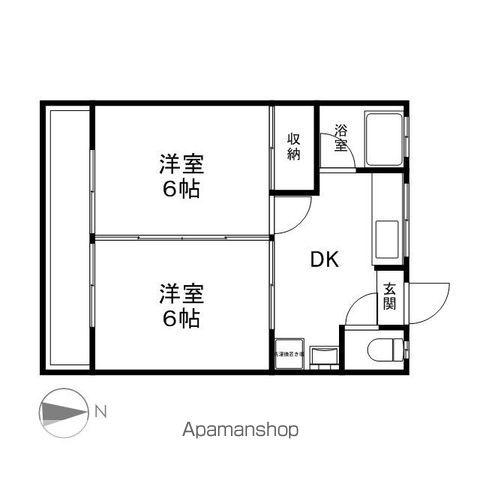 サンヴィレッジ五反田A棟(2DK/2階)の間取り写真