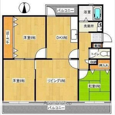 大町団地19棟(3LDK/2階)の間取り写真