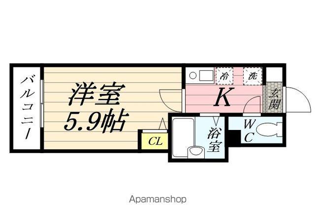 ベイルーム鶴見小野(1K/1階)の間取り写真