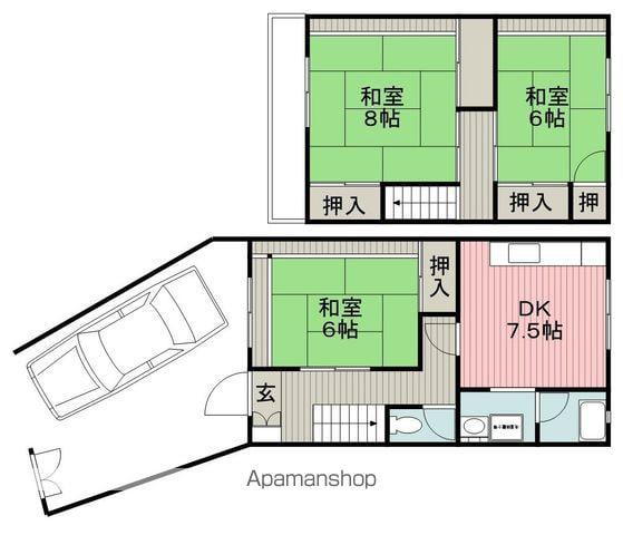 小路貸家Ⅱ（粟生外院２−５−２３）(3DK)の間取り写真